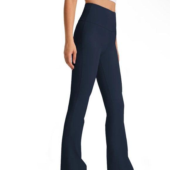 High-Waisted Navy Flare Pants - Picture 3 of 6